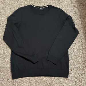 BOSS Men's Classic Black Crewneck Sweater